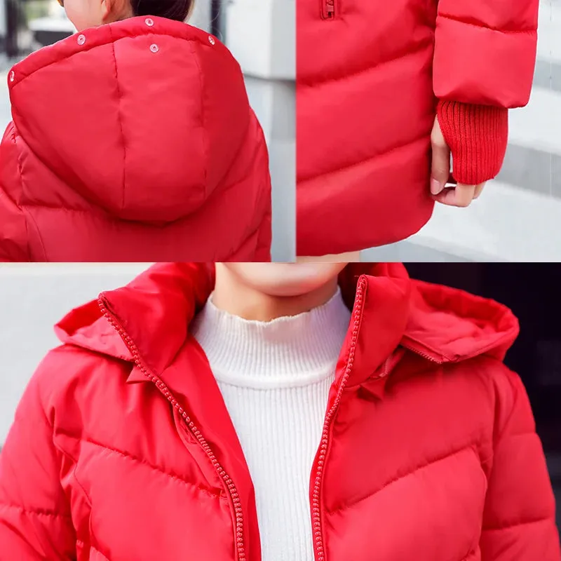 2019 women winter hooded warm coat plus size candy color cotton padded jacket female long parka womens wadded jaqueta feminina