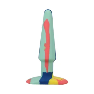 A-play Groovy Silicone Anal Plug 5 In. Multi-colored, Yellow