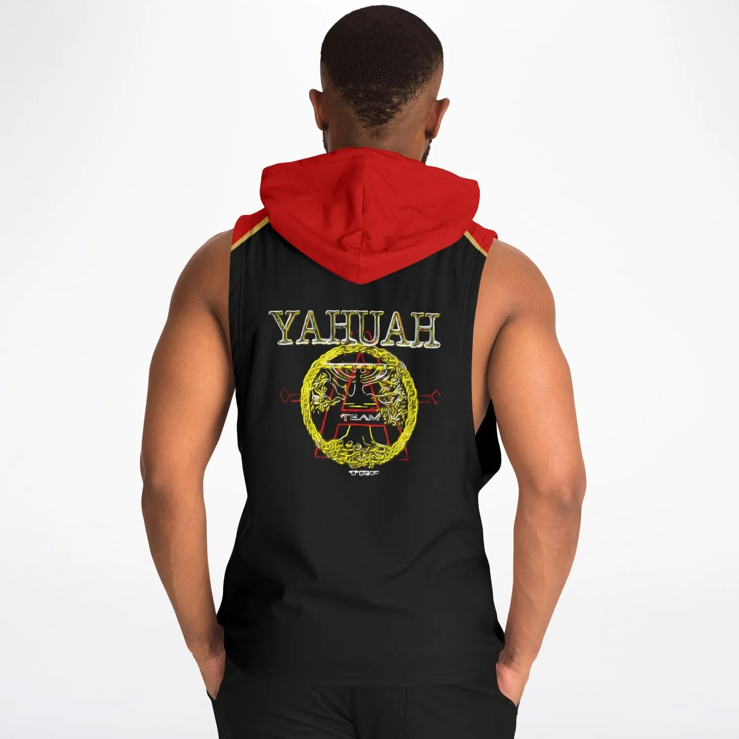 A-Team 01 Red Men's Designer Athletic Sleeveless Drop Armhole Pullover Hoodie