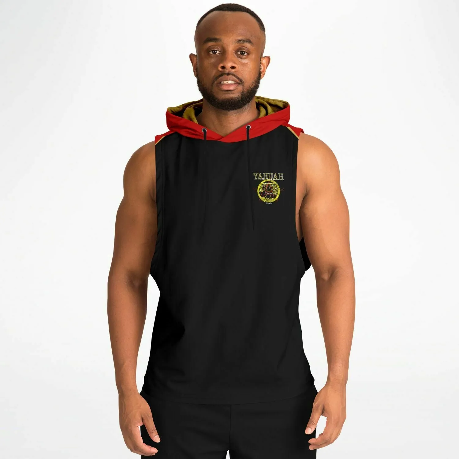 A-Team 01 Red Men's Designer Athletic Sleeveless Drop Armhole Pullover Hoodie