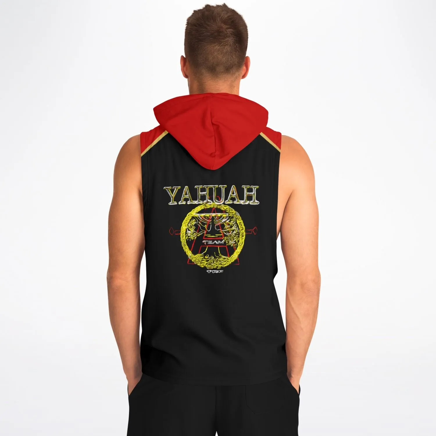 A-Team 01 Red Men's Designer Athletic Sleeveless Drop Armhole Pullover Hoodie