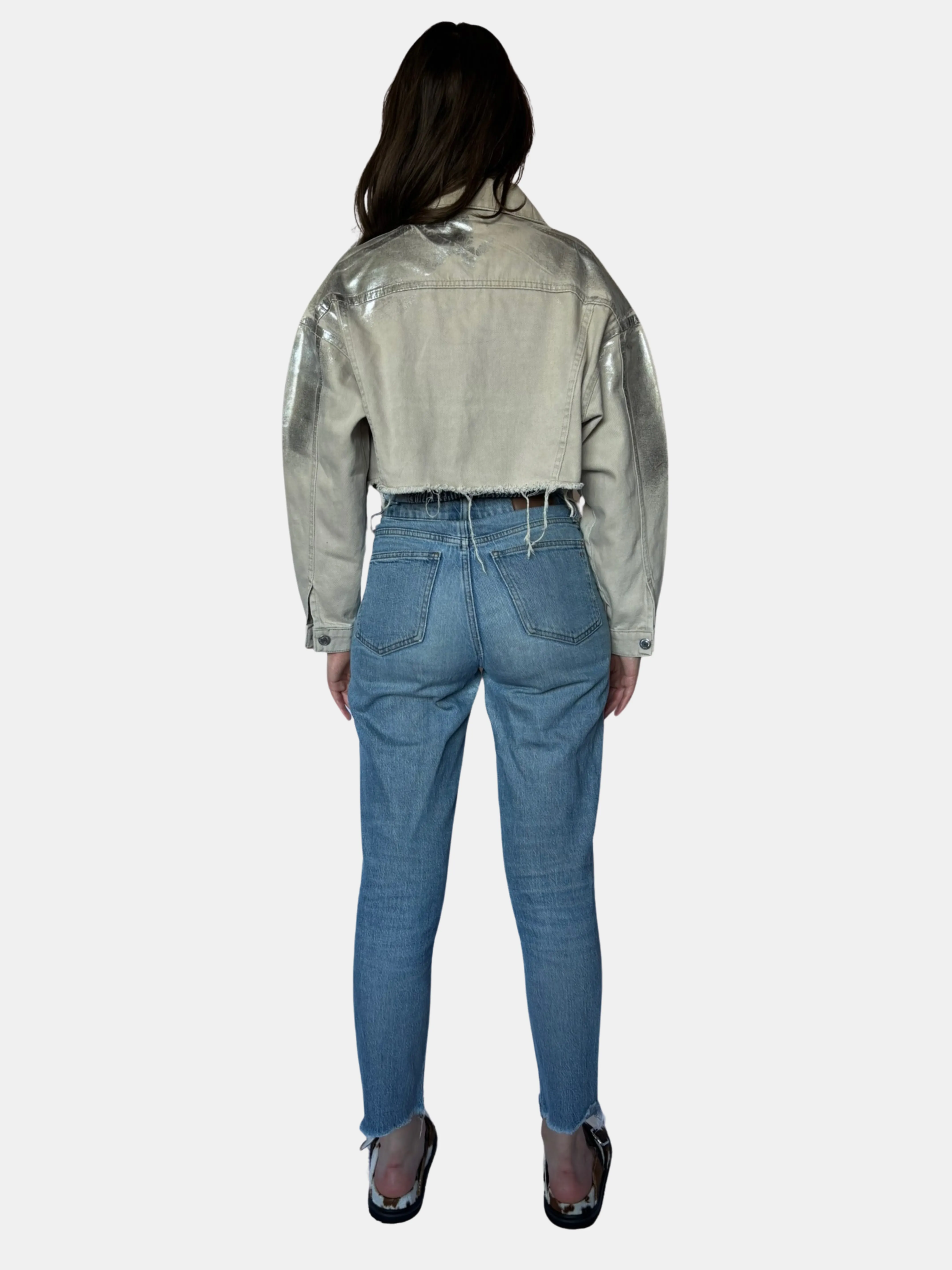 Alia Polished Denim Sand Jacket