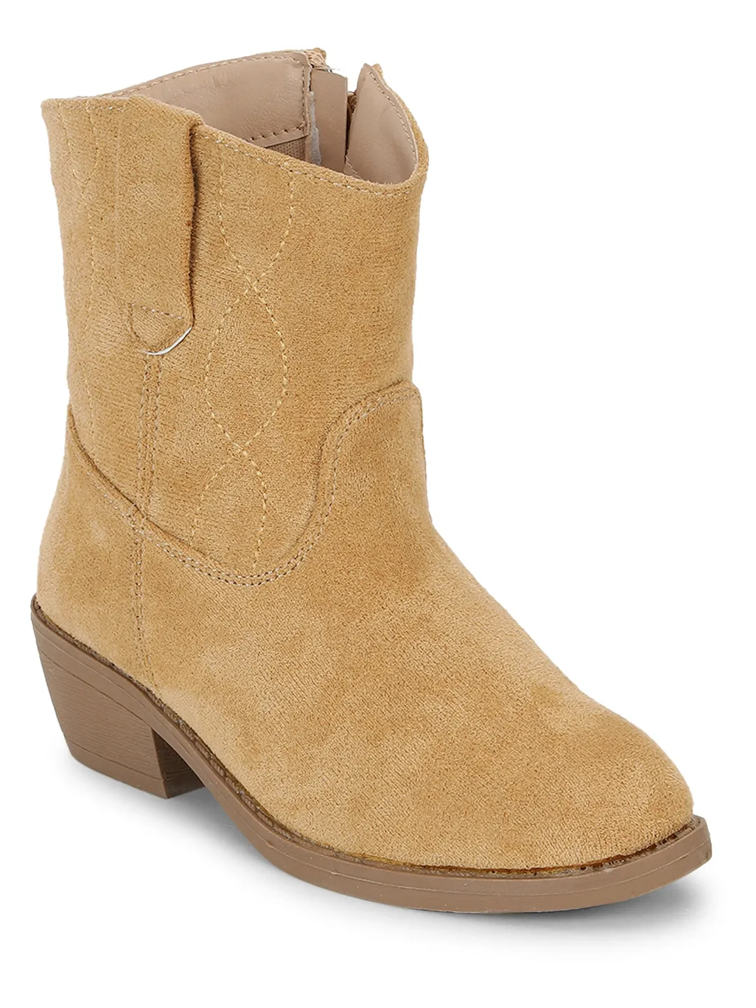 Beige Suede Ankle Boots For Kids-Girls (TC-RS3709-BEIGSUE)