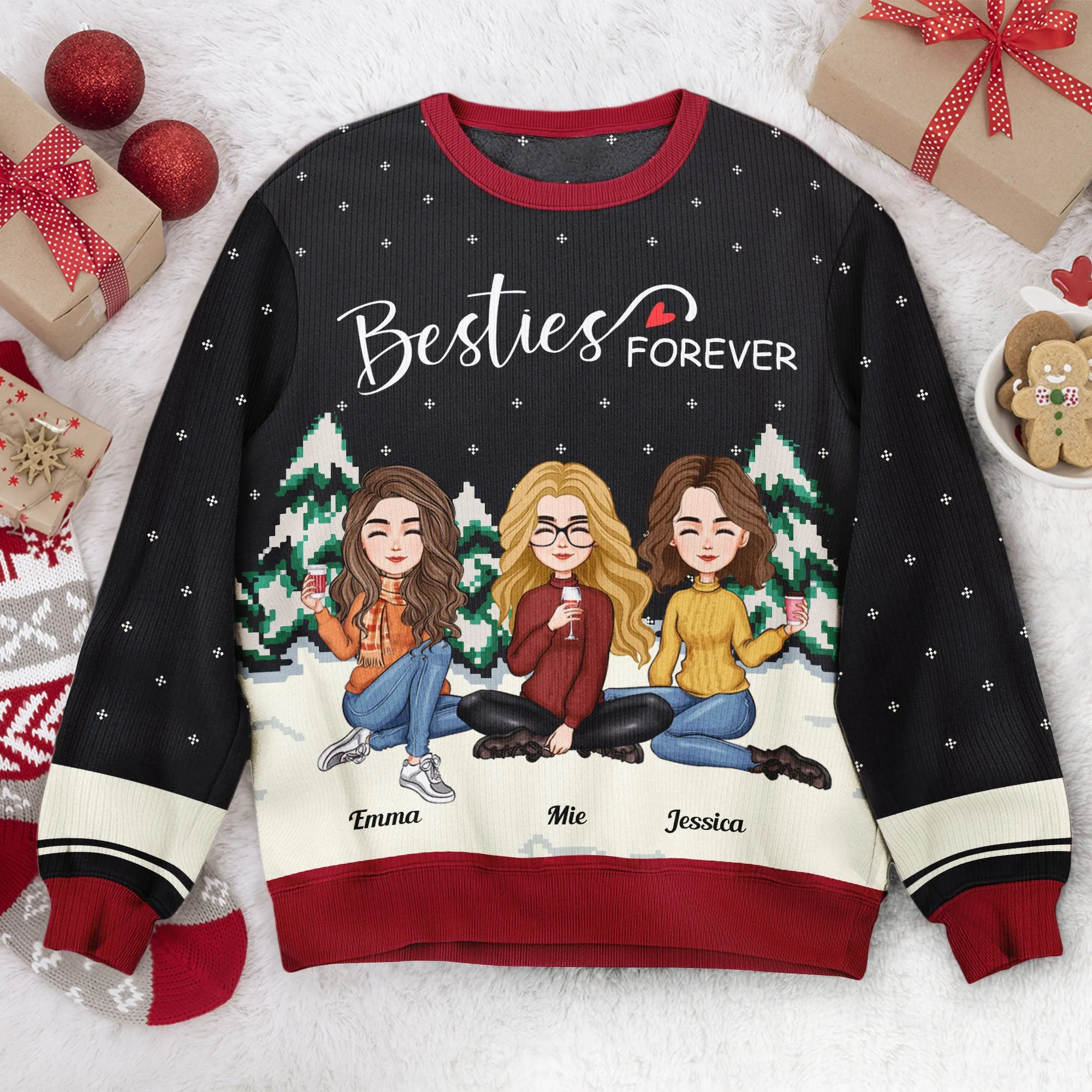 Besties Forever - Personalized Ugly Sweater