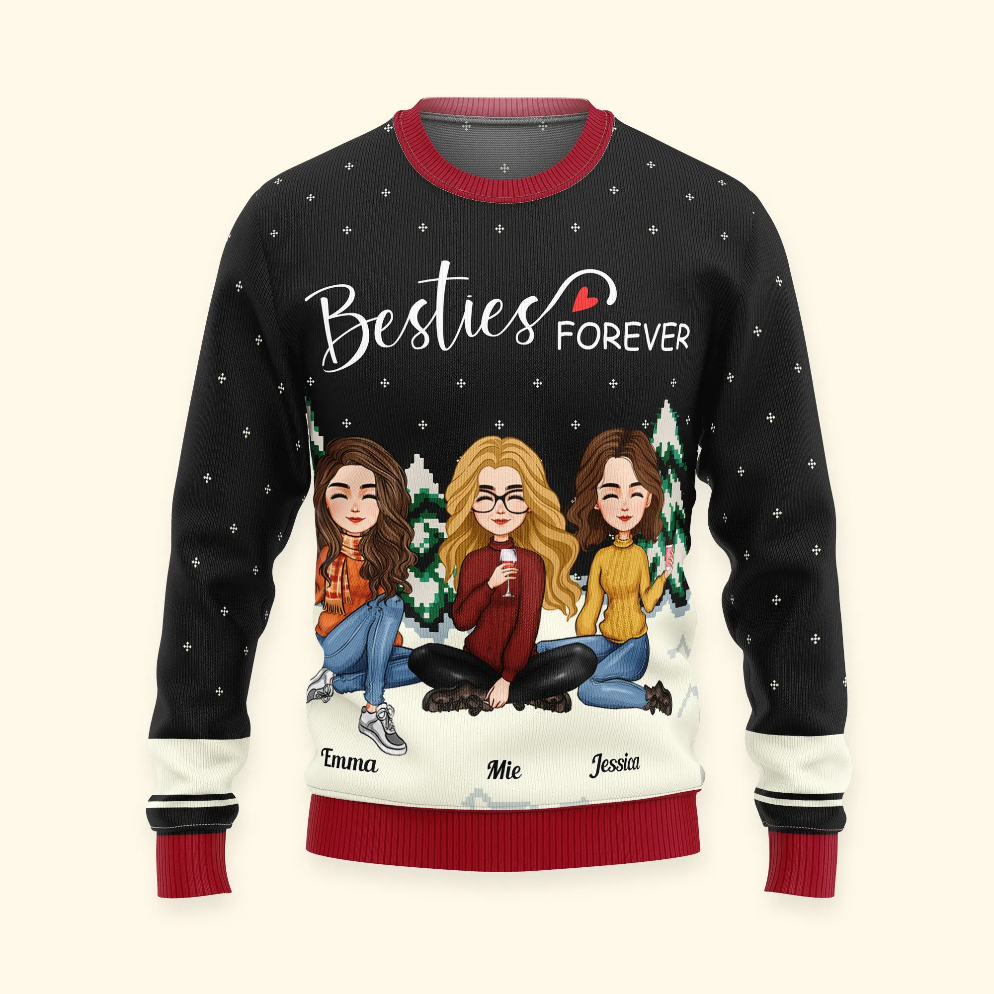 Besties Forever - Personalized Ugly Sweater