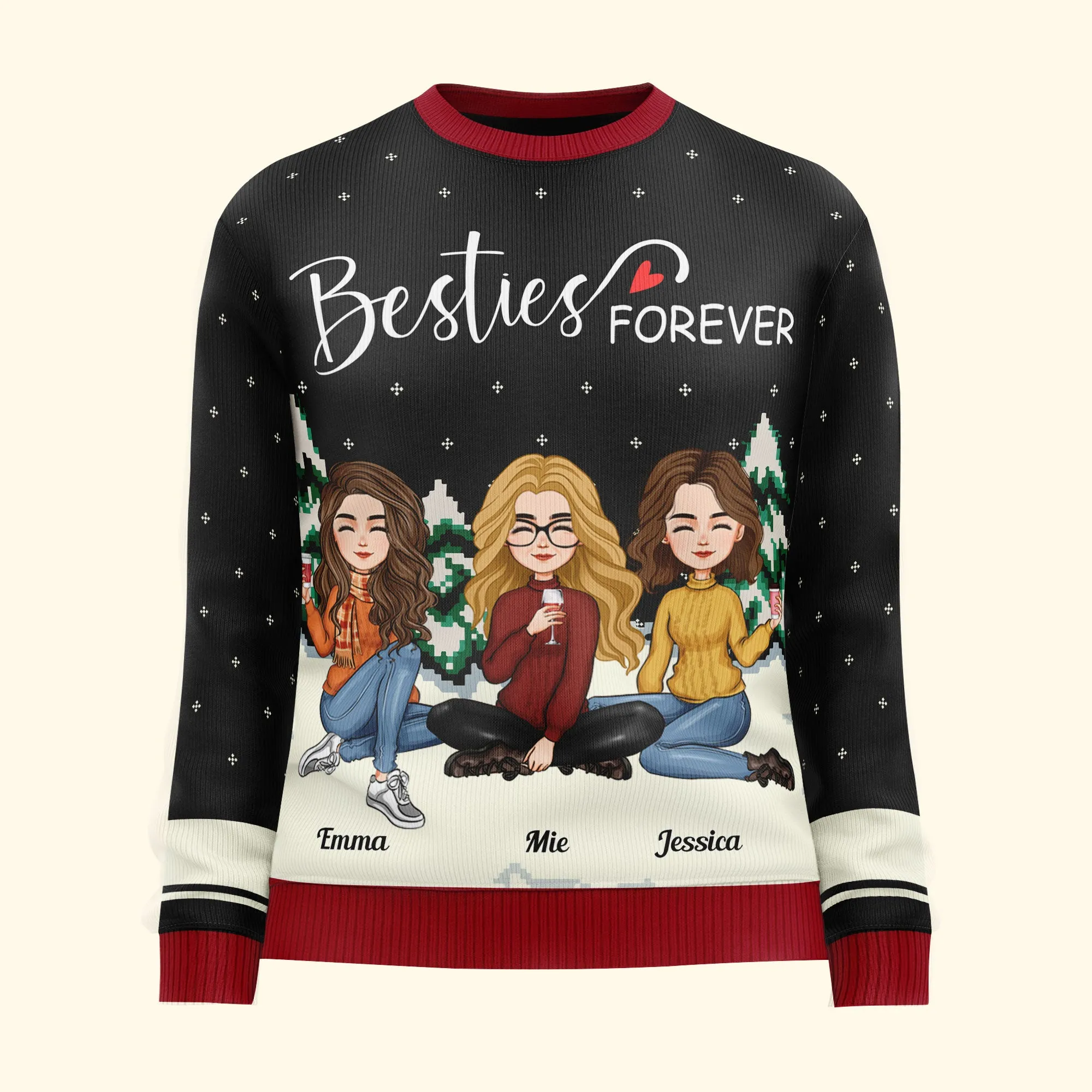 Besties Forever - Personalized Ugly Sweater