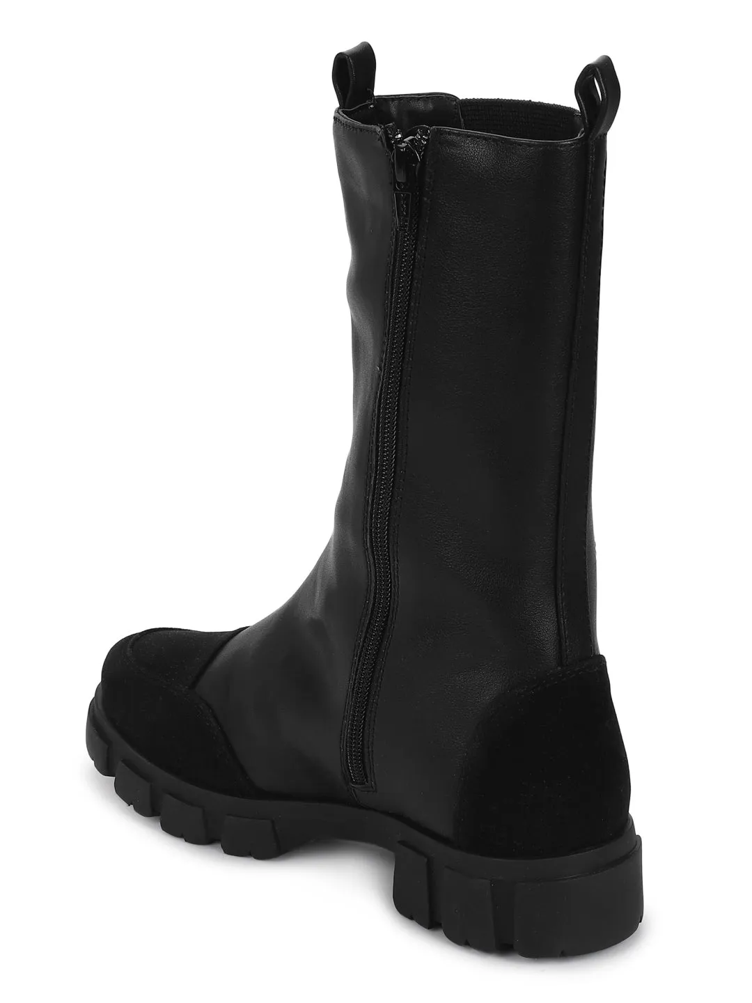 Black PU Kitten Ankle Boots (TC-ST-1313-BLKPU)