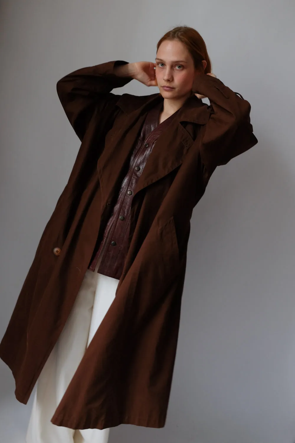 BROWN LEATHER VINTAGE VEST