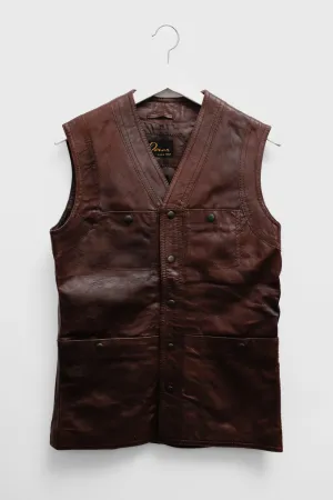 BROWN LEATHER VINTAGE VEST