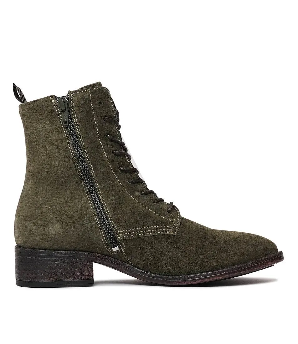 Celia Artichoke Suede Ankle Boots