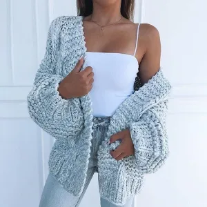 Chunky Oversized Cable Knit Baggy Sleeve Cardigan