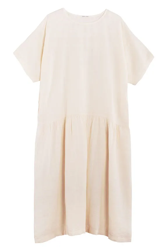 Cream Linen Easy Dress