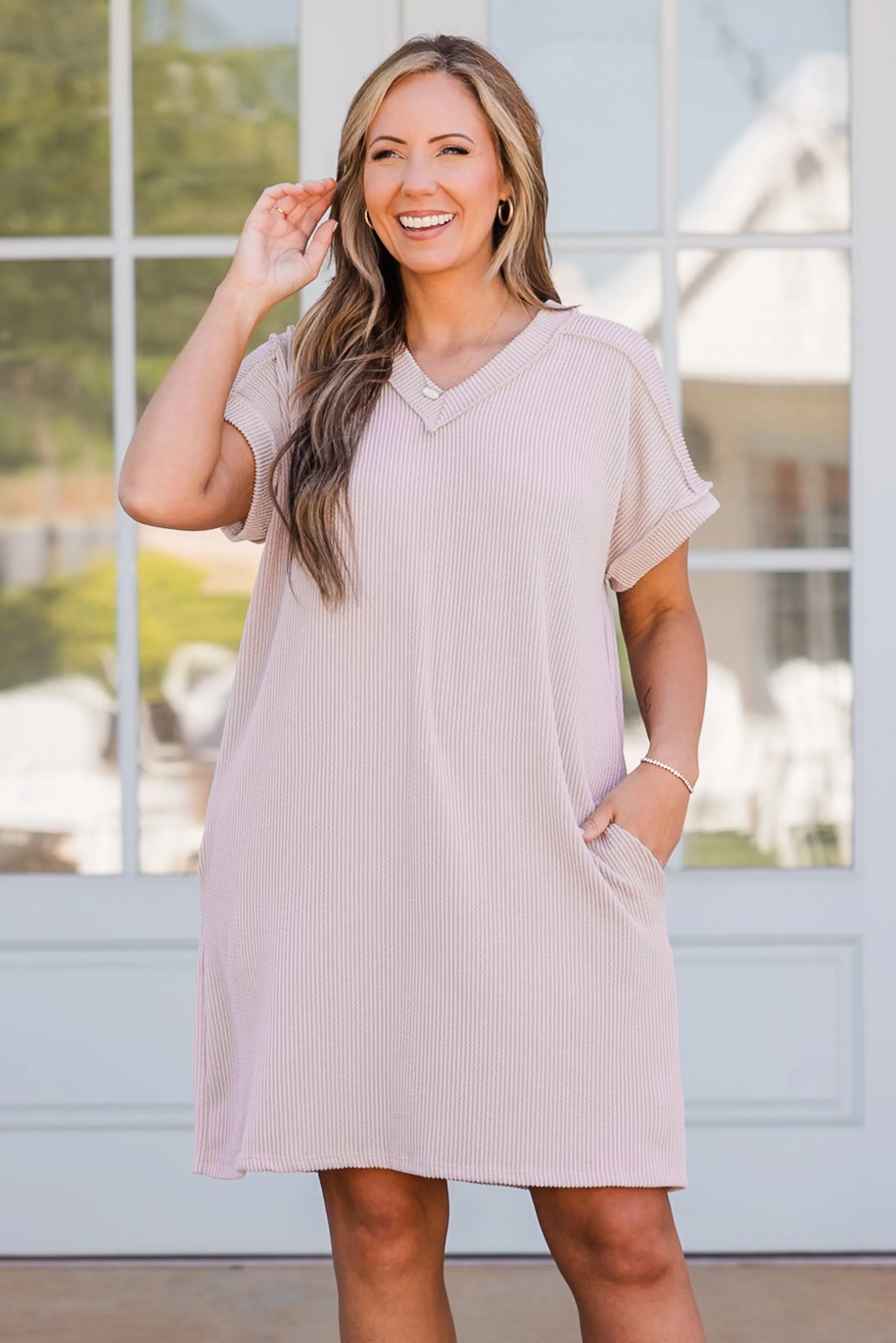 Easy Breezy Tee Dress, Oatmeal