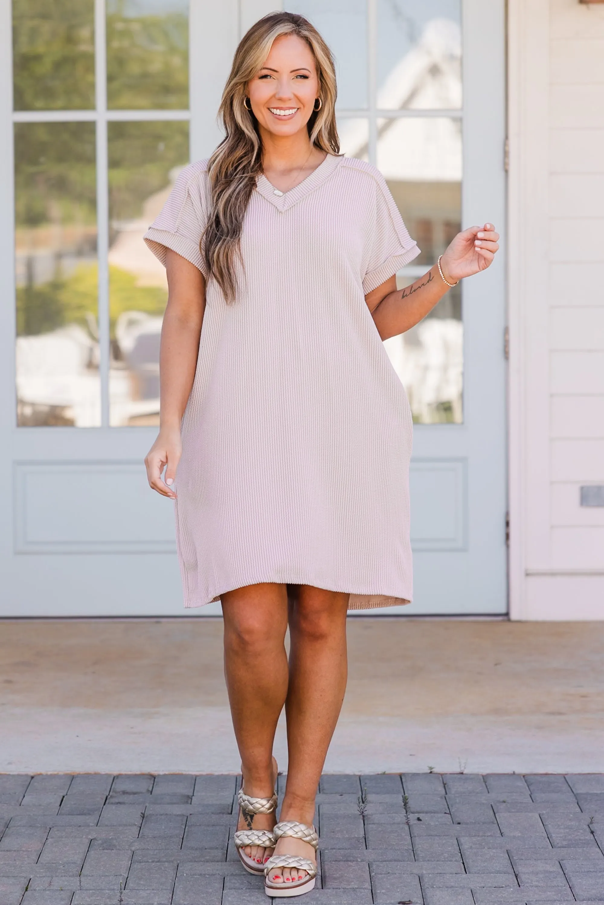 Easy Breezy Tee Dress, Oatmeal