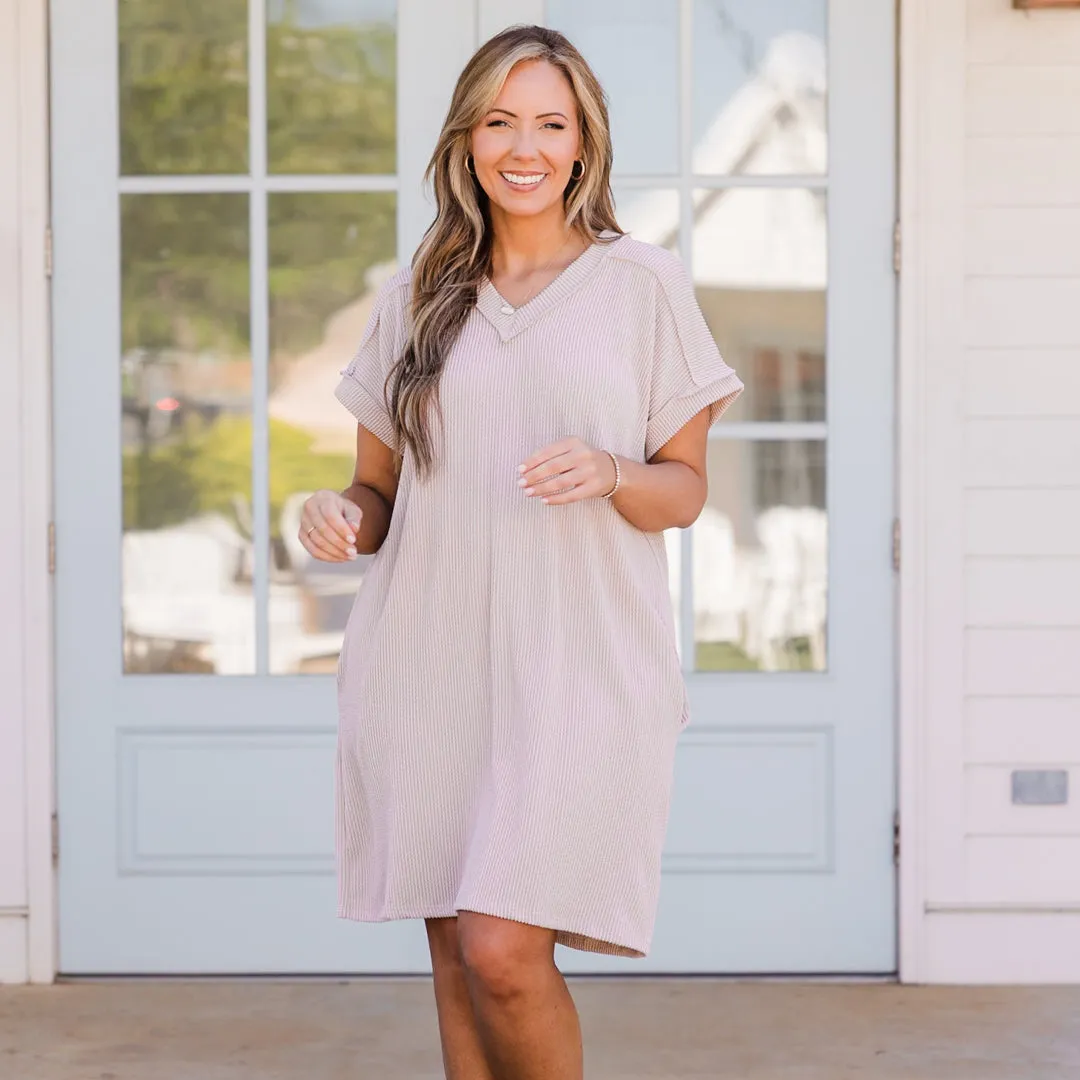 Easy Breezy Tee Dress, Oatmeal