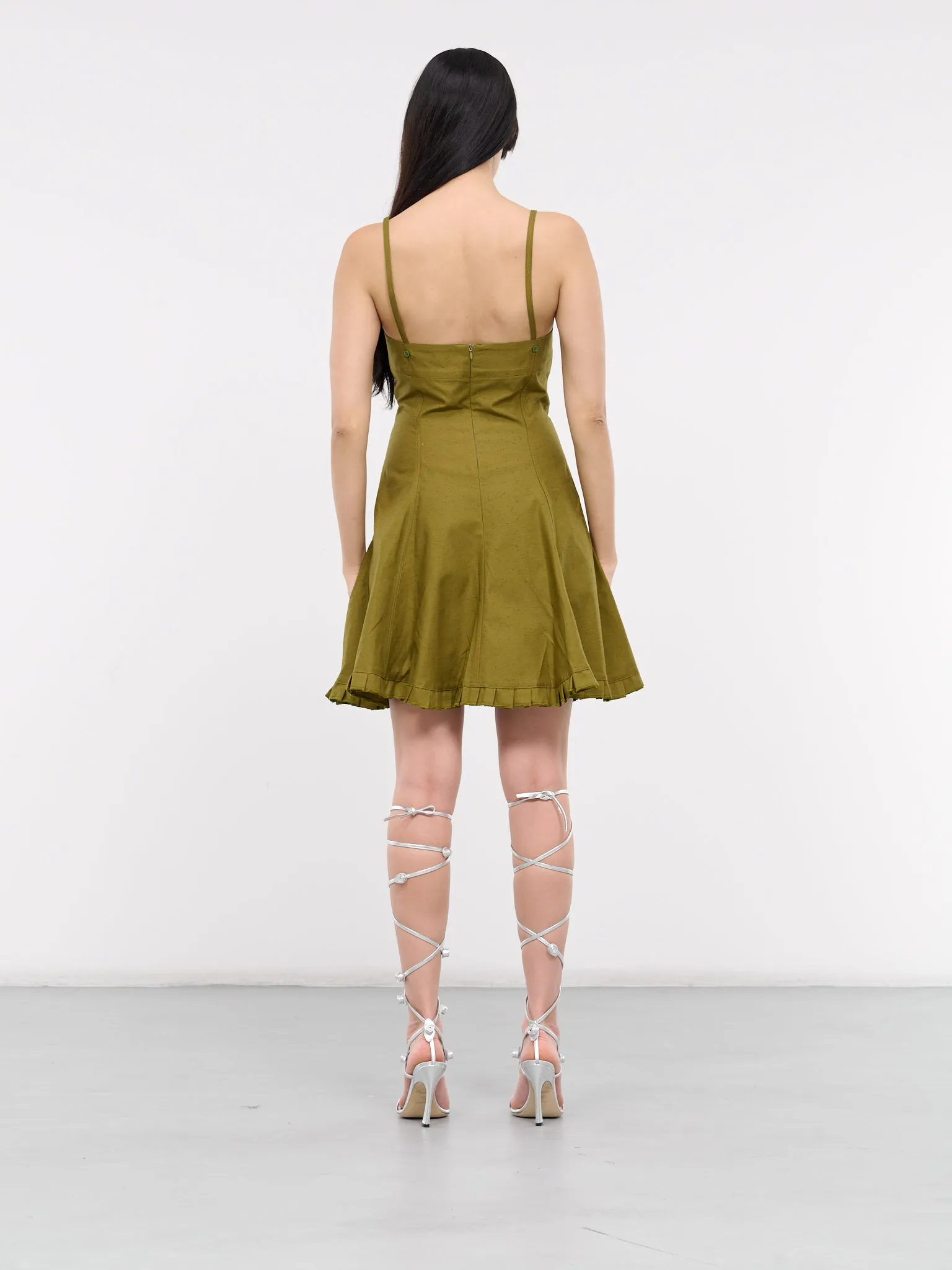 Easy Cleavage Dress (DR017-W-CO0005-OLIVE-GREEN)