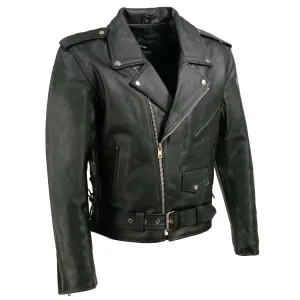 Event Leather EL5411 Men's Black Classic Side Lace Motorcycle Leather