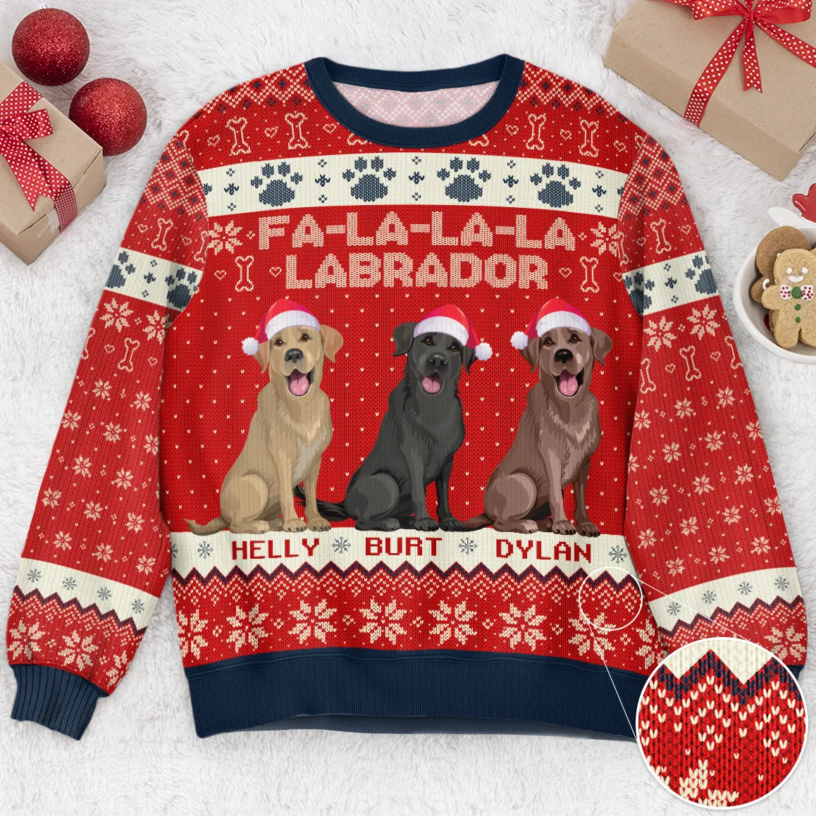 Fa-La-La-La-Labrador Dog Lovers - Personalized Ugly Sweater