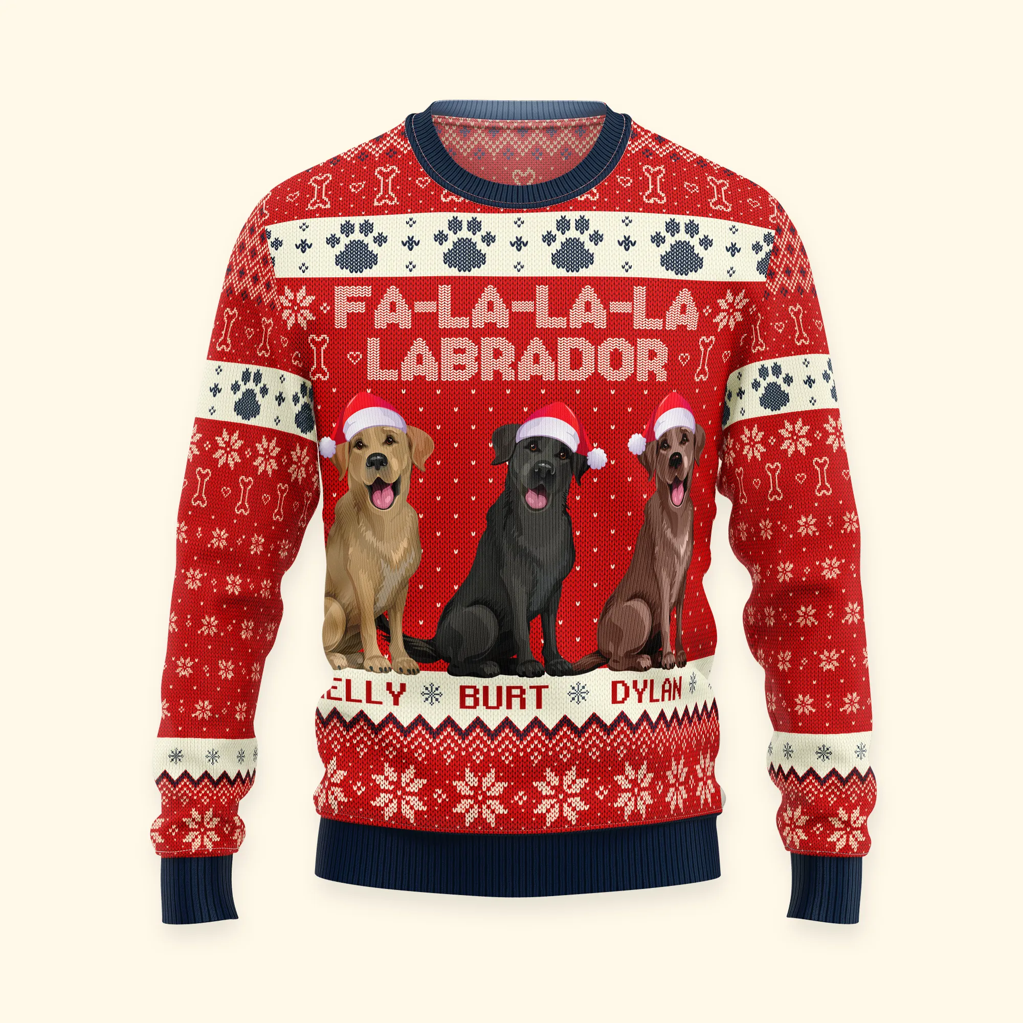 Fa-La-La-La-Labrador Dog Lovers - Personalized Ugly Sweater