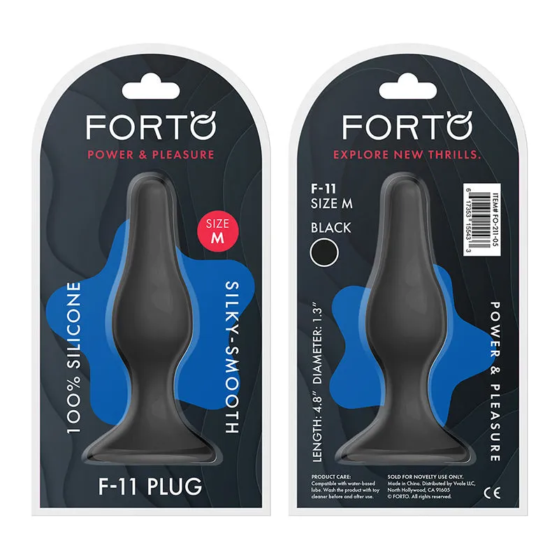 Forto F-11 Lungo Silicone Anal Plug Medium Black