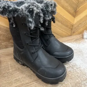 Fuzzy Lined Winter Boots: Black-children-4Y