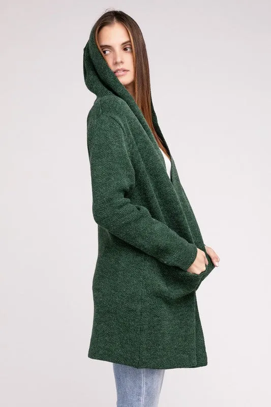 Hanna Hooded Open Front Sweater Cardigan