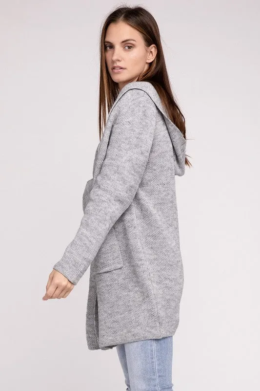 Hanna Hooded Open Front Sweater Cardigan