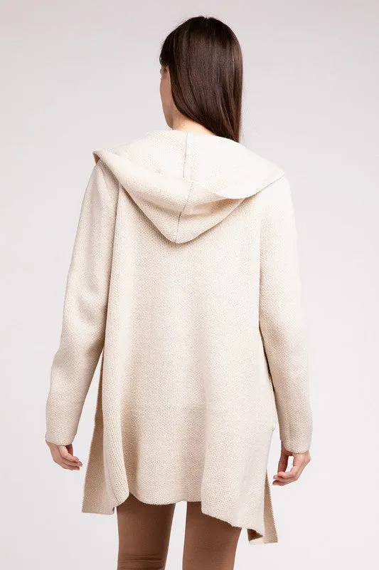 Hanna Hooded Open Front Sweater Cardigan