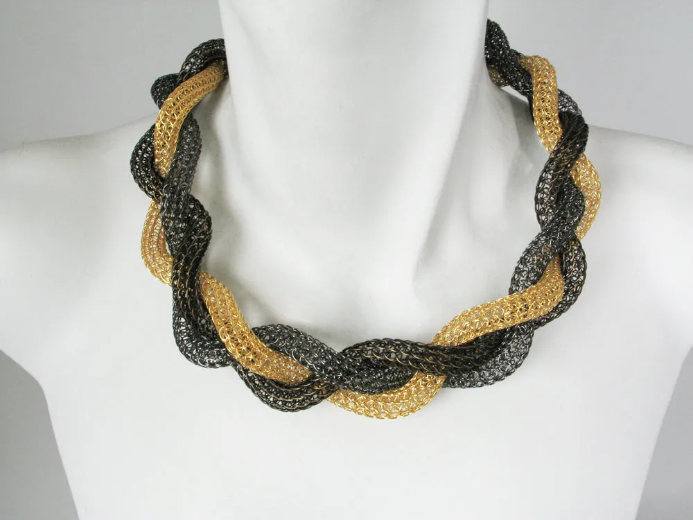 Large Braided Mesh Necklace