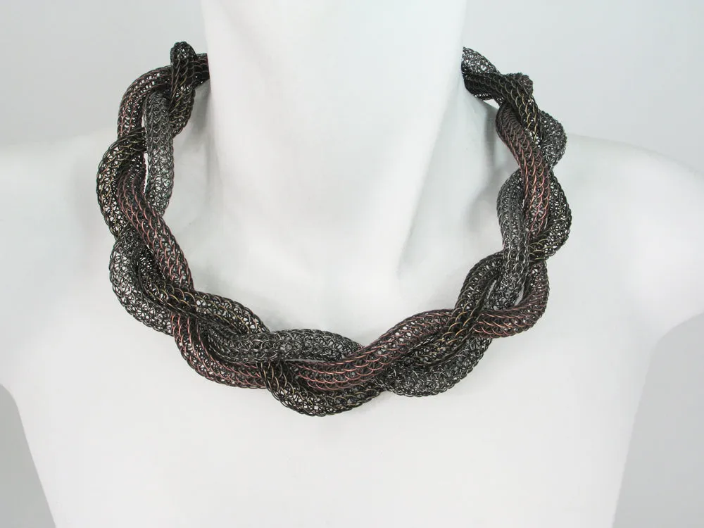 Large Braided Mesh Necklace