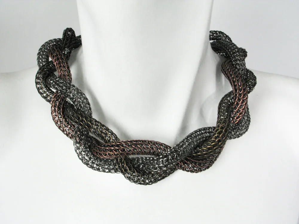 Large Braided Mesh Necklace