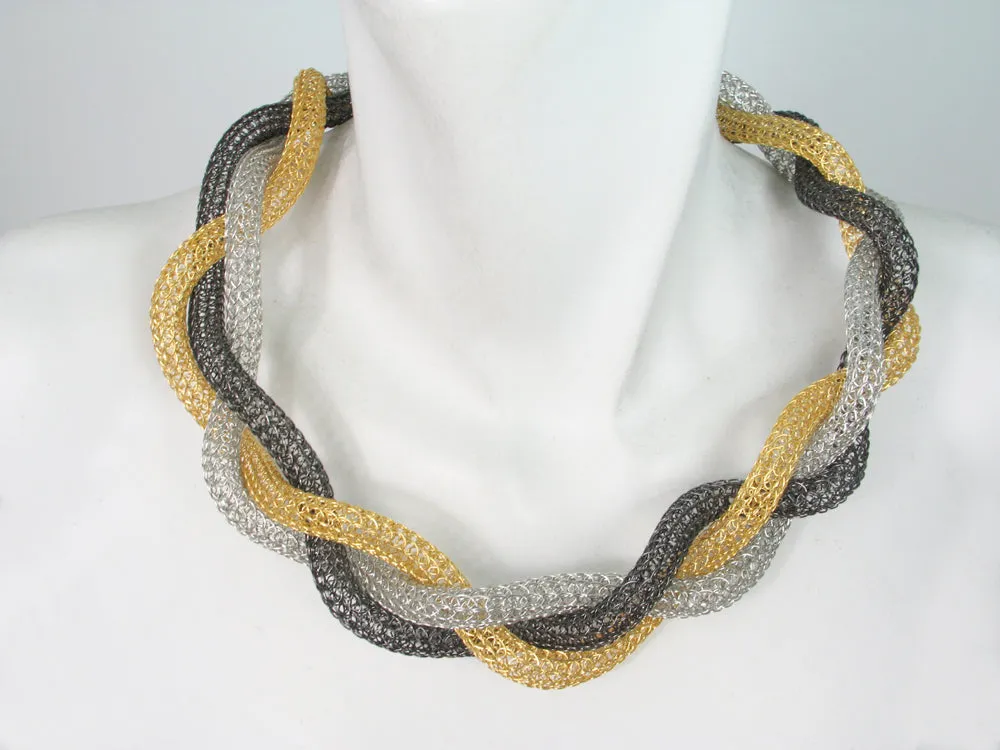 Large Braided Mesh Necklace