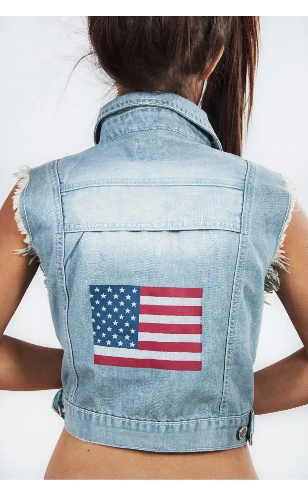 Limited Edition Light Wash USA Back Denim Jacket