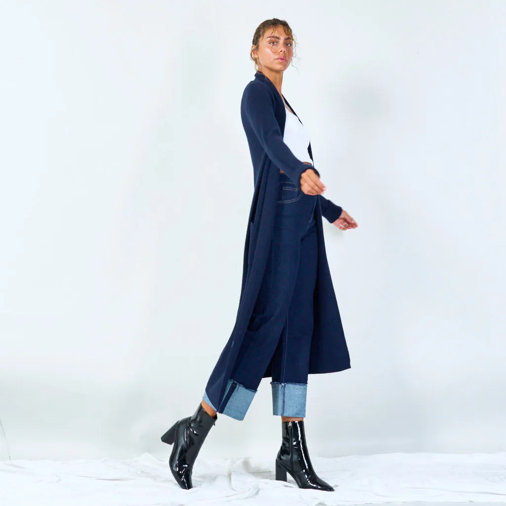 Long open-front cardigan with pockets wholesale