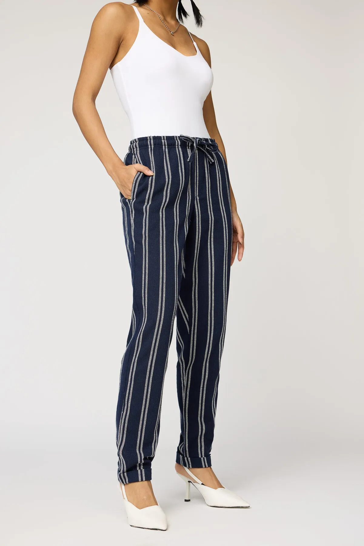 Maritime Navy and White Stripe Pants