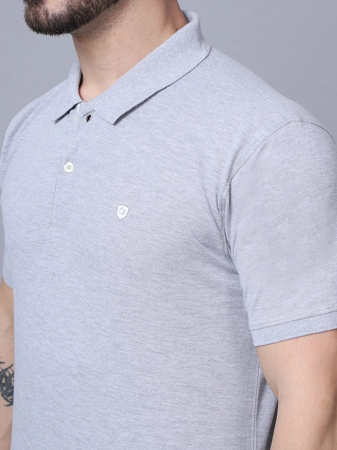 Mens Grey Melange T-Shirt