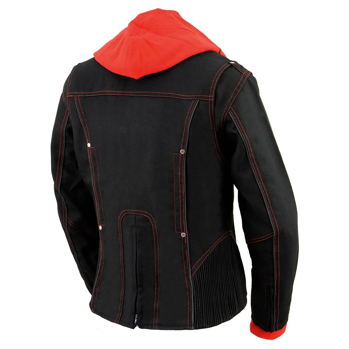 NexGen SH1939 Women's 'Reflective Tribal' Red and Black 3/4 Textile Vented Jacket