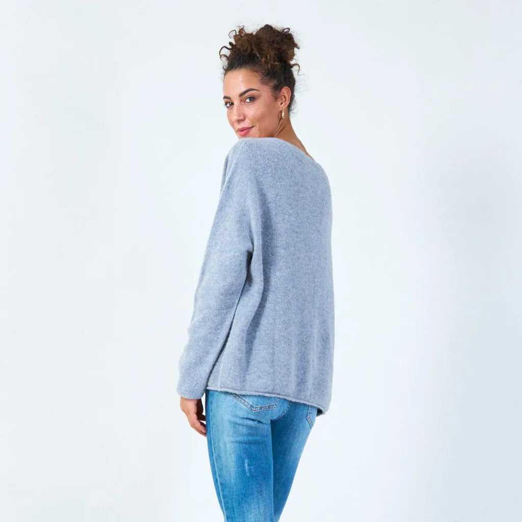 Oversized round neck pullover wholesale