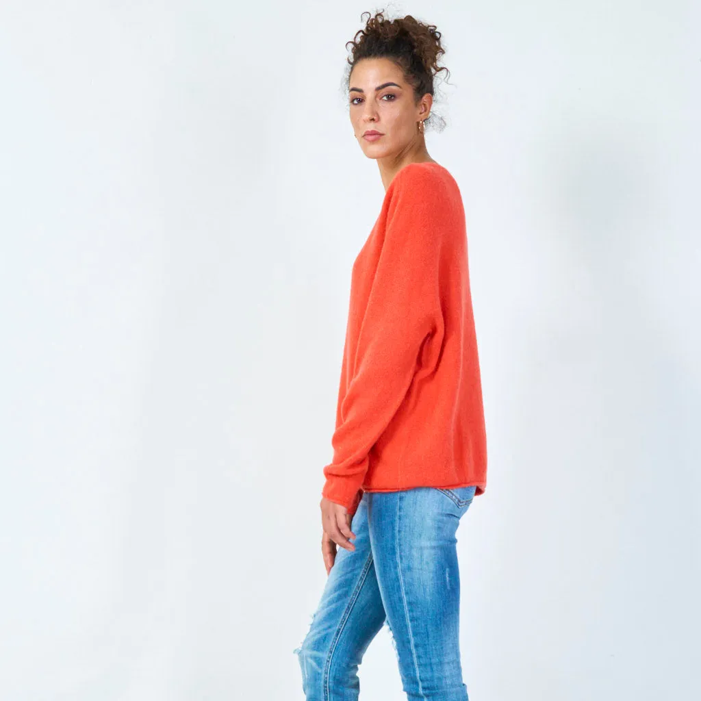 Oversized round neck pullover wholesale