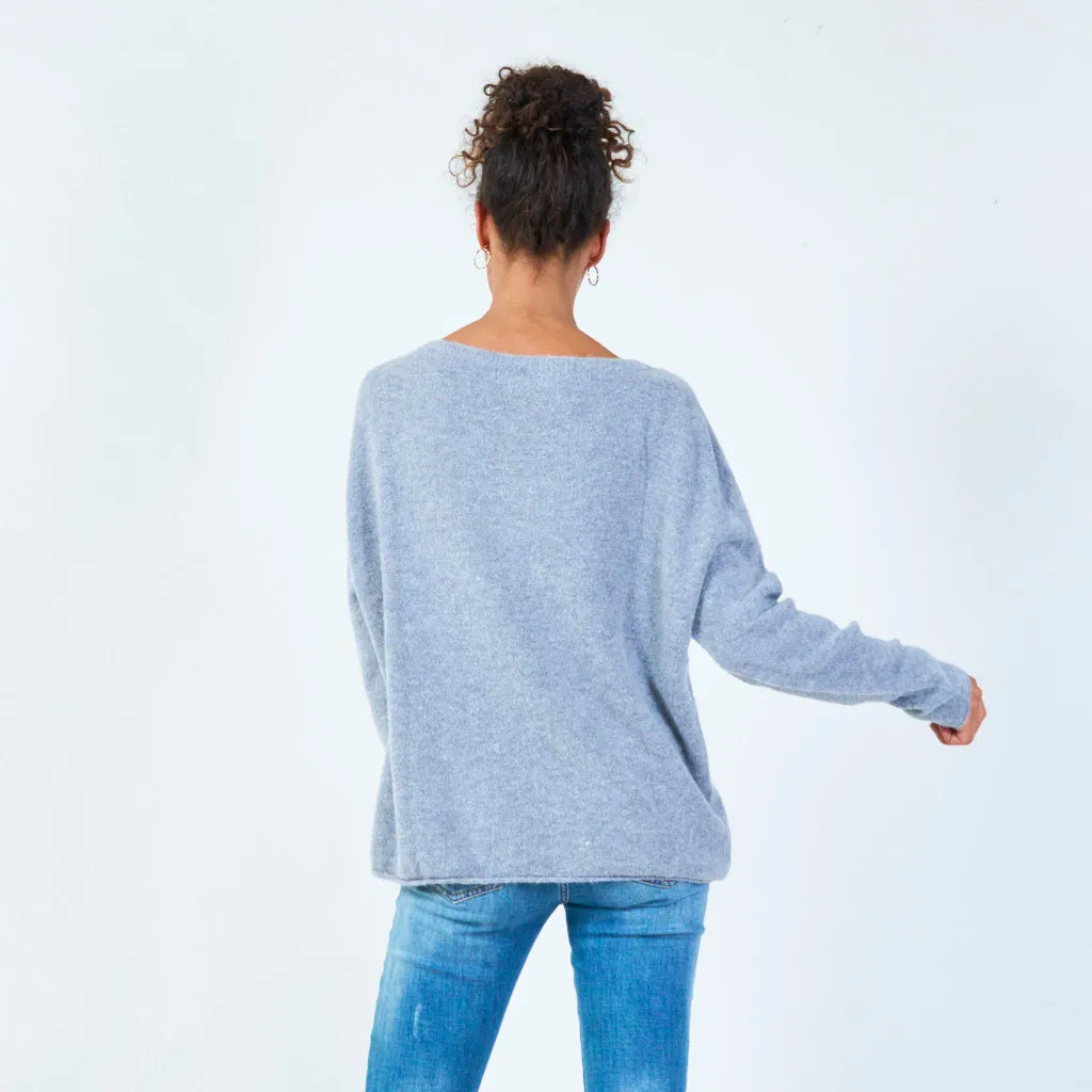 Oversized round neck pullover wholesale