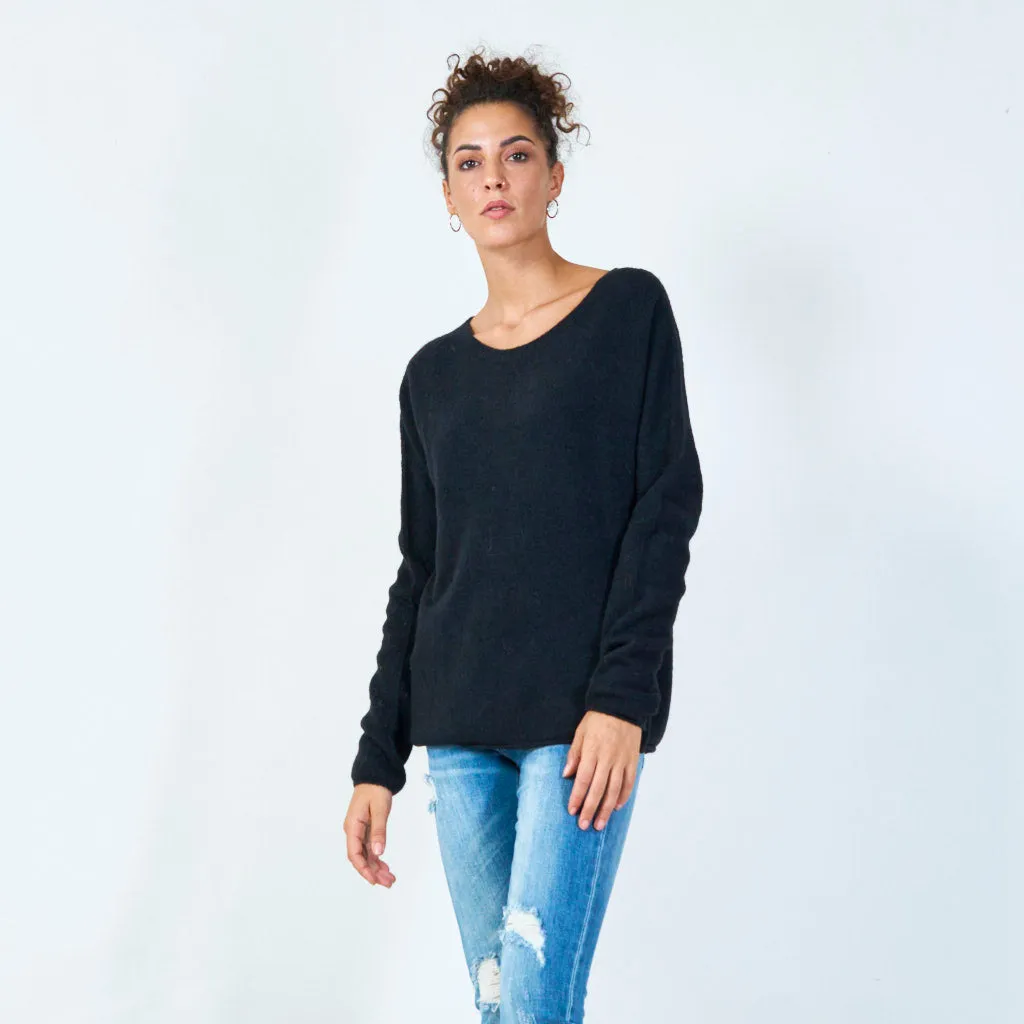 Oversized round neck pullover wholesale