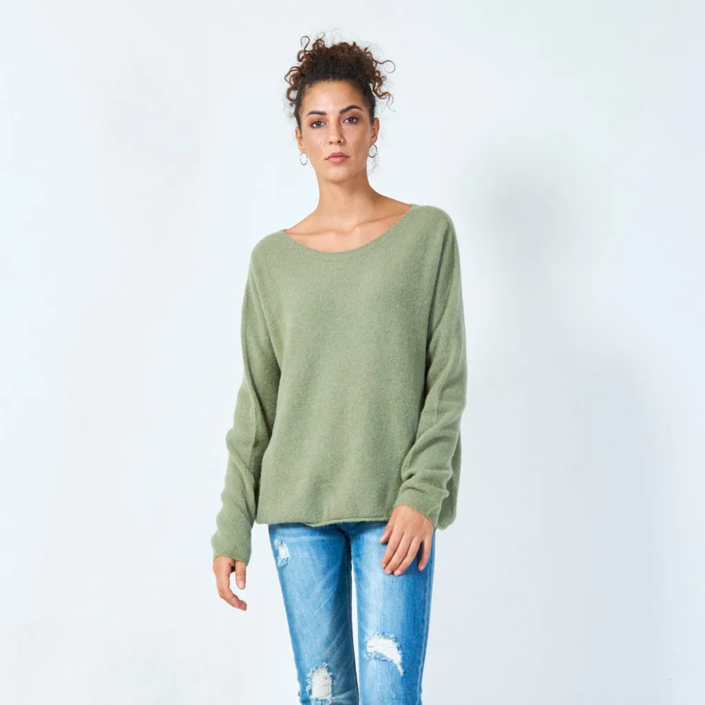 Oversized round neck pullover wholesale