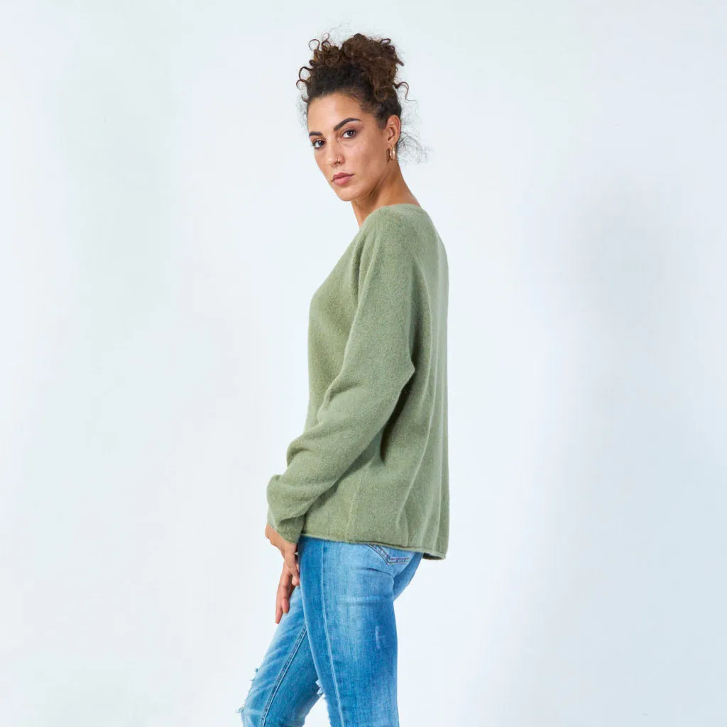 Oversized round neck pullover wholesale