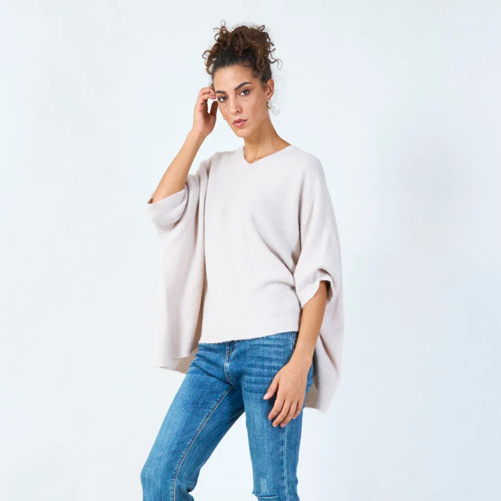 Oversized v-neck pullover wholesale