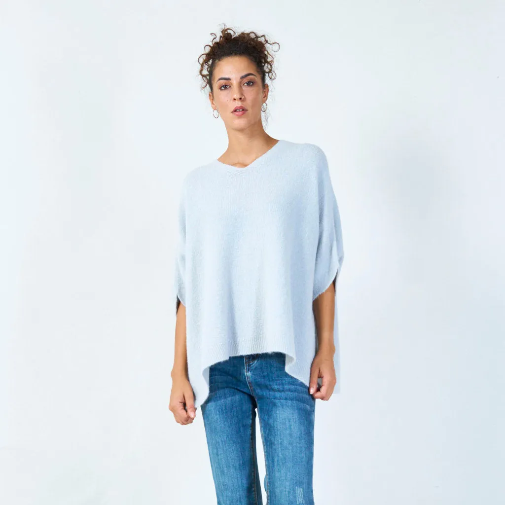 Oversized v-neck pullover wholesale