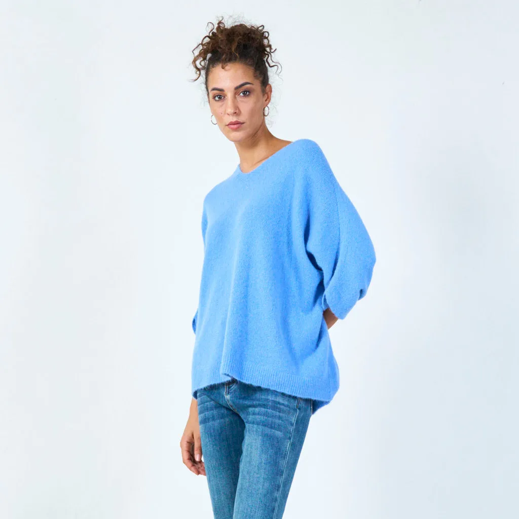 Oversized v-neck pullover wholesale