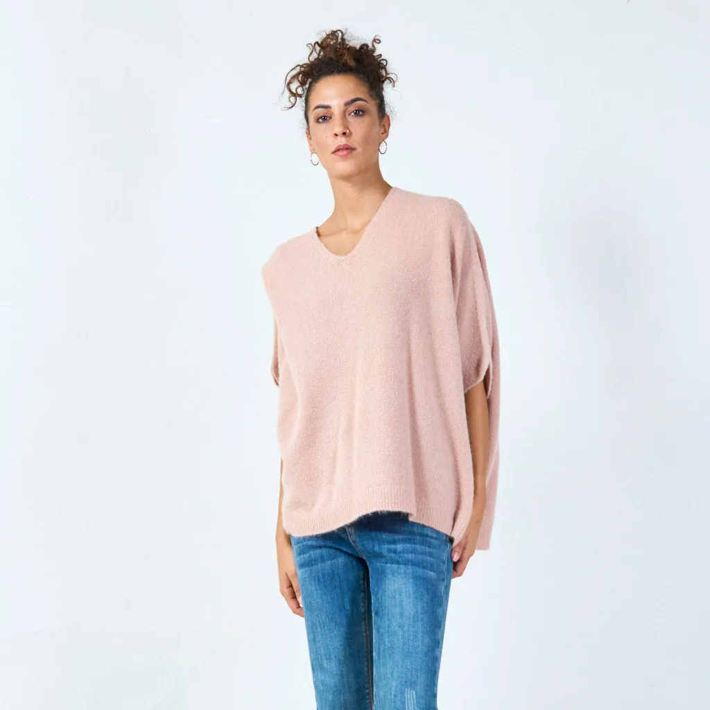 Oversized v-neck pullover wholesale