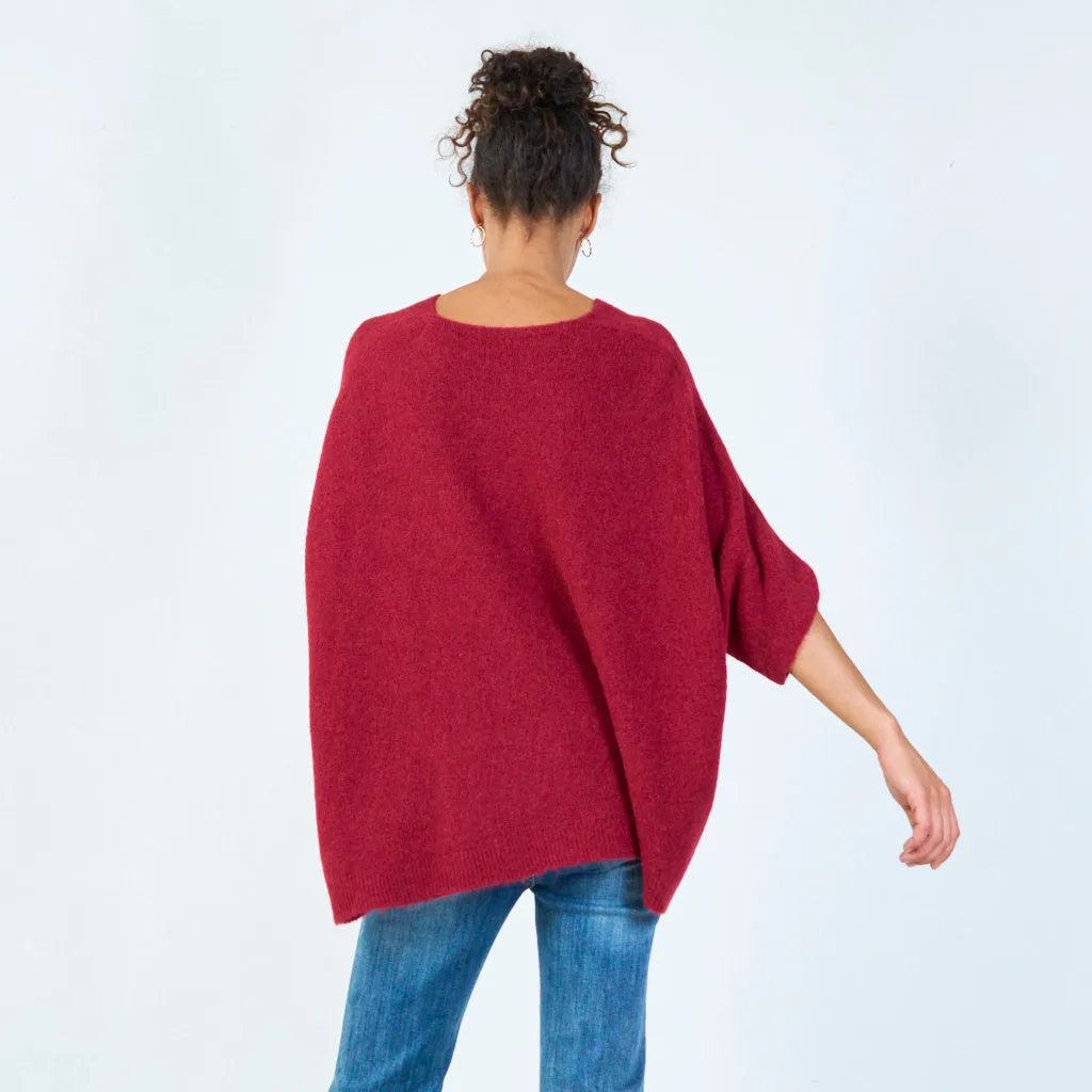 Oversized v-neck pullover wholesale