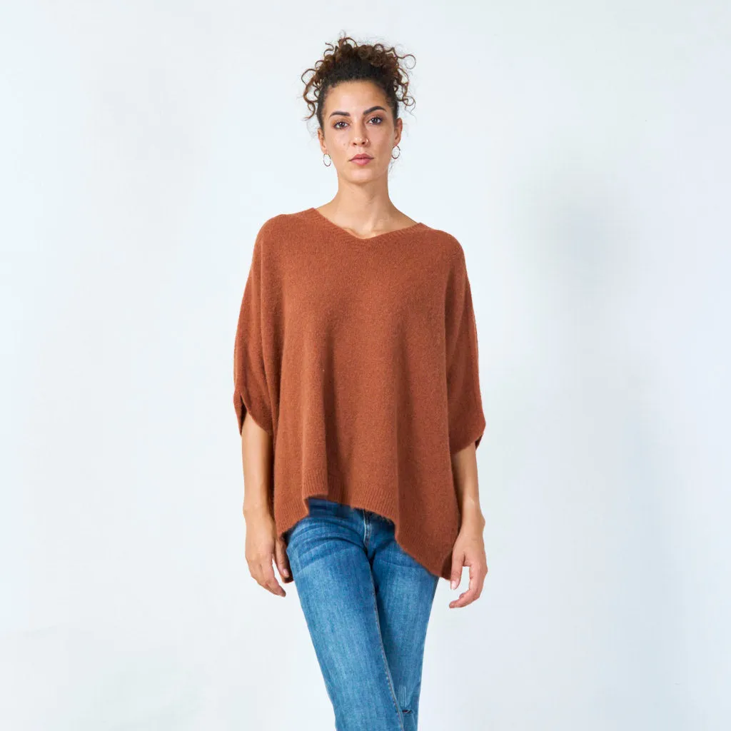 Oversized v-neck pullover wholesale