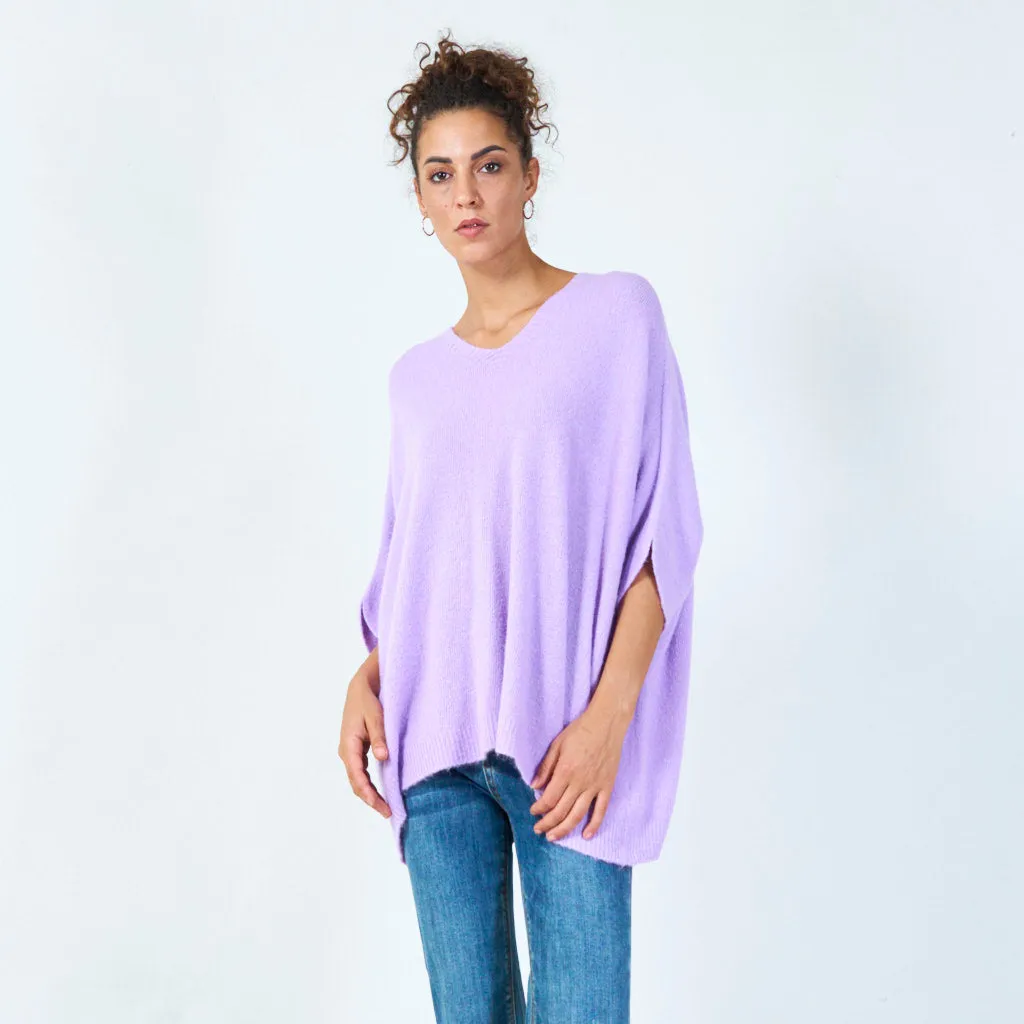 Oversized v-neck pullover wholesale